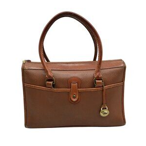 Dooney & Bourke Brown Pebbled Leather All Weather London Satchel Bag